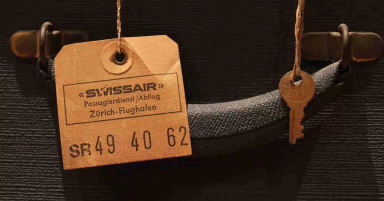 Suitcase with luggage tag