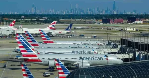 American Airlines planes at O'Hare Airport