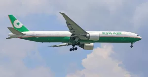 EVA Air plane in the sky