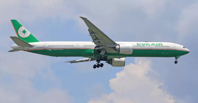 EVA Air plane in the sky
