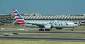 American Airlines plane at Madrid airport