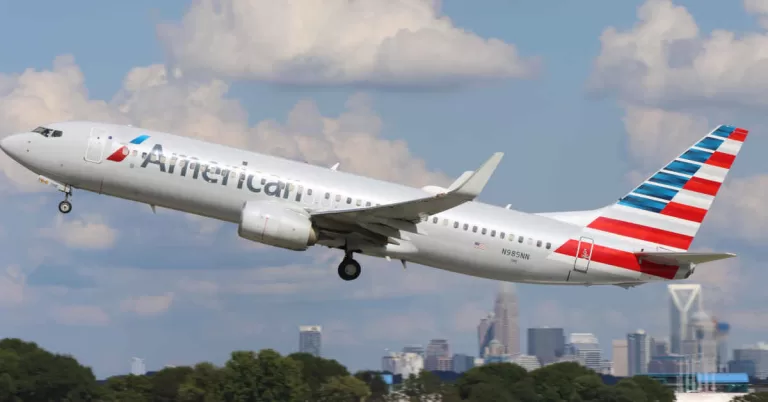 American Airlines plane taking off