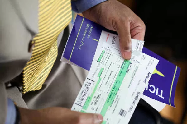 Man with a boarding pass