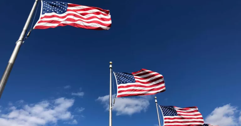 U.S. flags at Washington Monument