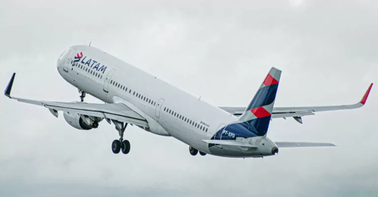 LATAM Airlines plane taking off